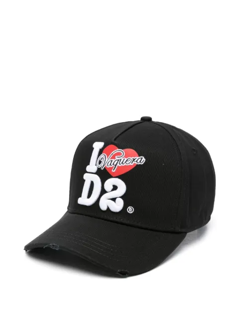 DSQUARED2 gorra de béisbol con logo y efecto envejecido