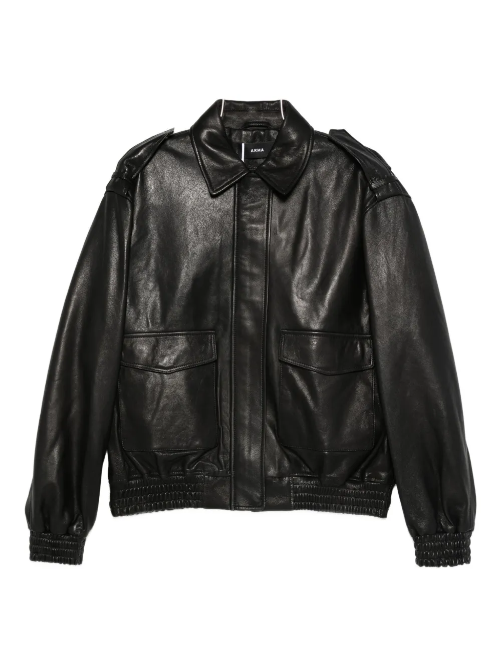 Arma flap-pocket leather jacket - Nero