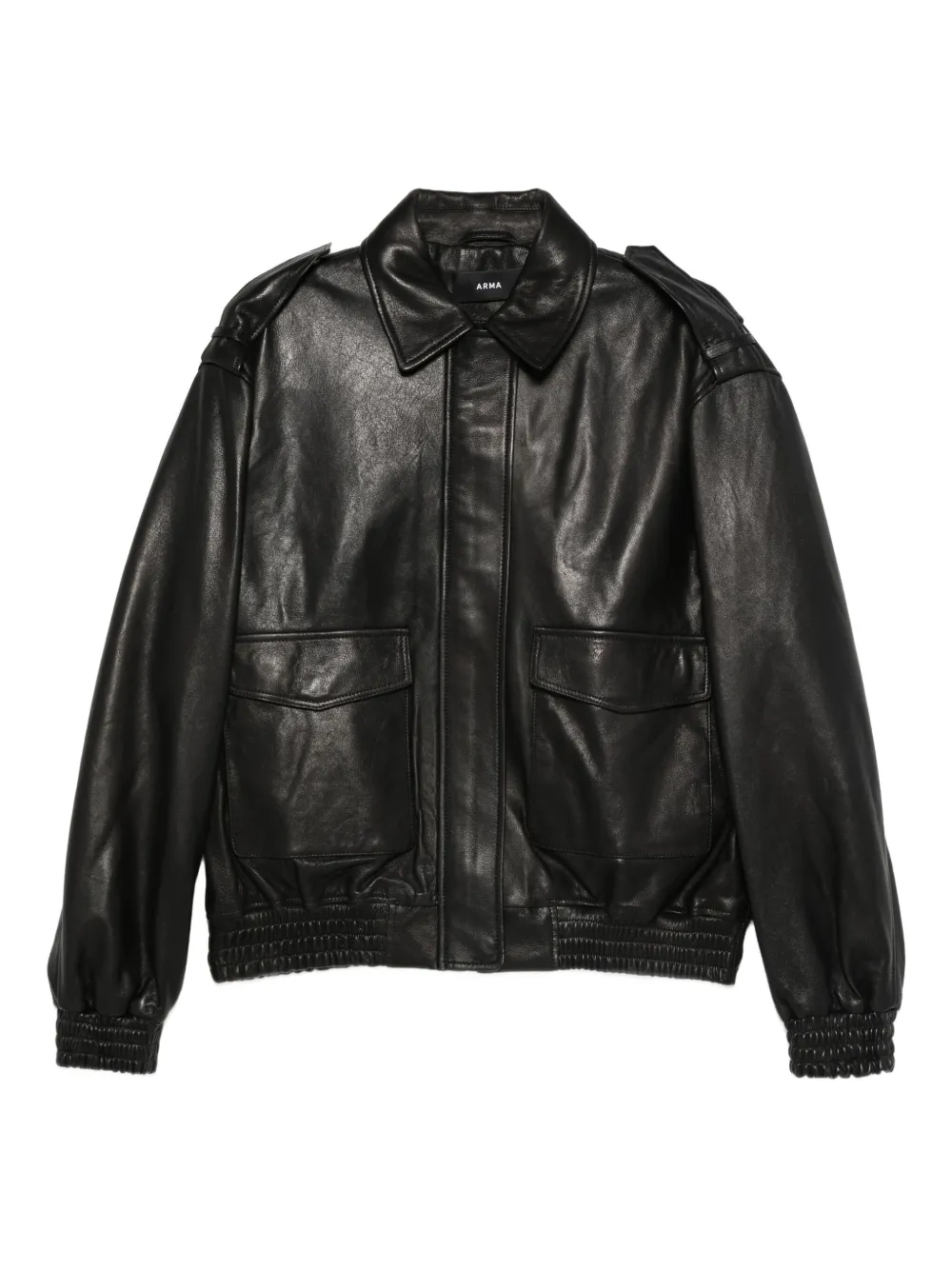 Arma flap-pocket leather jacket | Black | Image 1