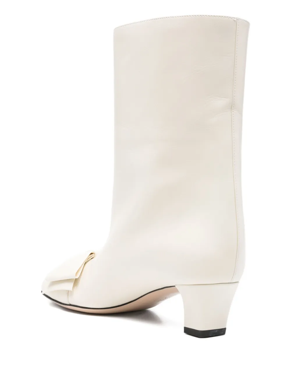 Valentino Garavani 40mm bow leather boots Neutrals