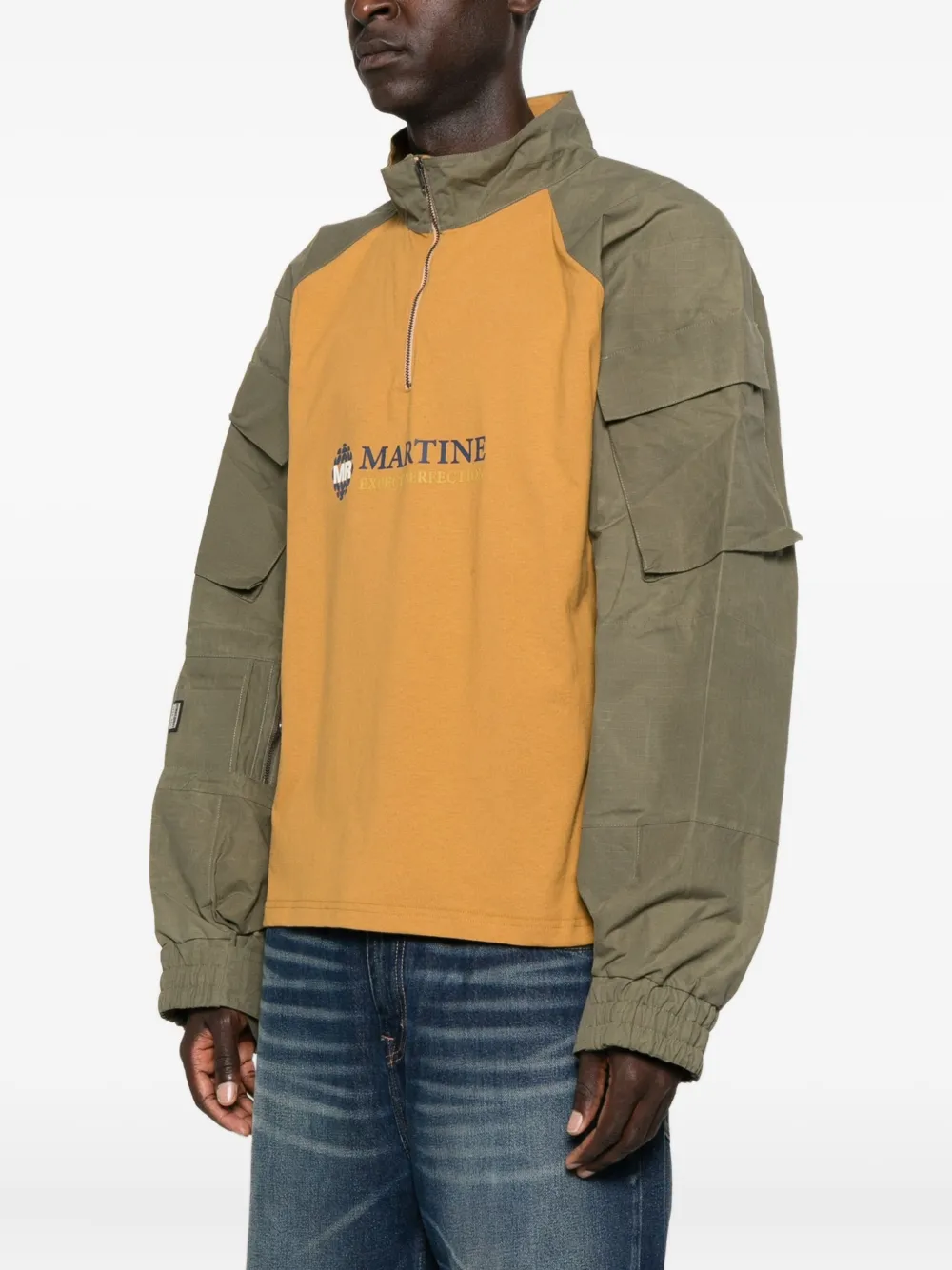 Martine Rose Shrunken Utility Sleeve Shirt In Green