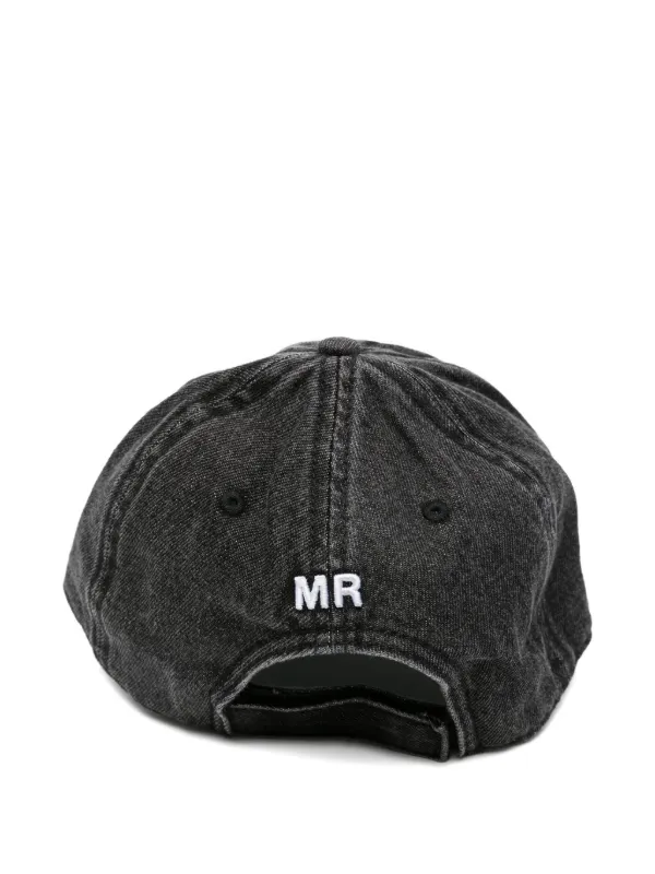 MARTINE ROSE デニムキャップ Martine Rose logo-embroidery Denim Cap | ブラック | FARFETCH JP