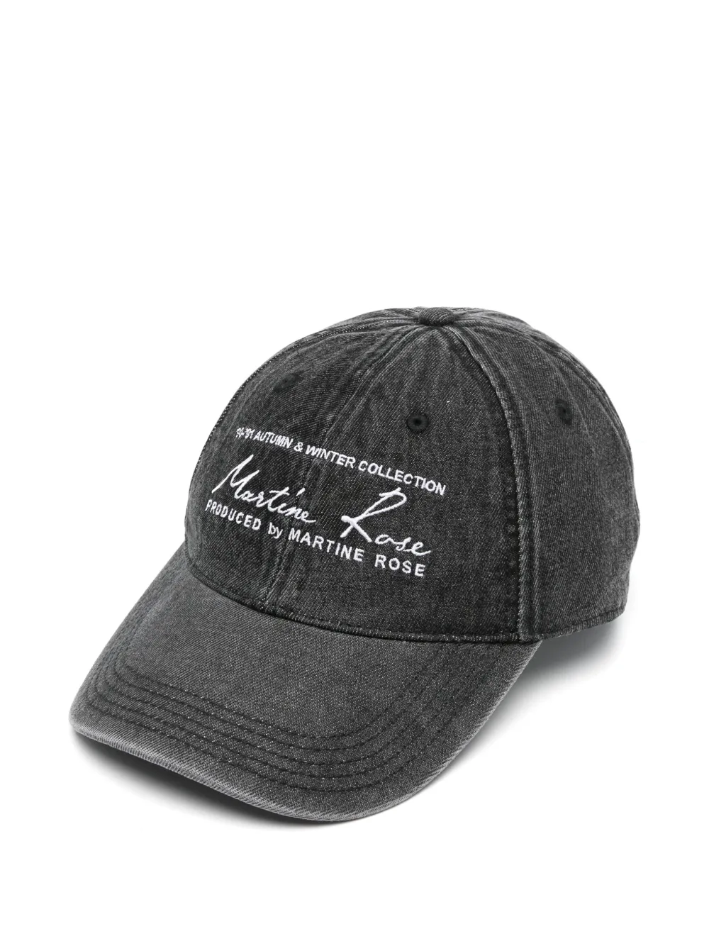 Martine Rose logo-embroidery denim cap | Black | Image 1
