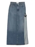 Coperni Garder belt-detail side-split denim skirt - Blue