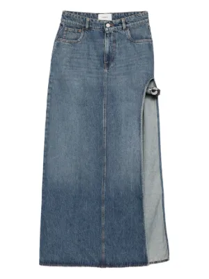 MM6 Maison Margiela スリット デニムマキシスカート | ブルー