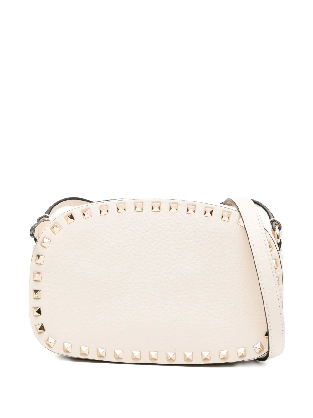 Valentino Garavani small Rockstud calf leather cross-body bag Beige