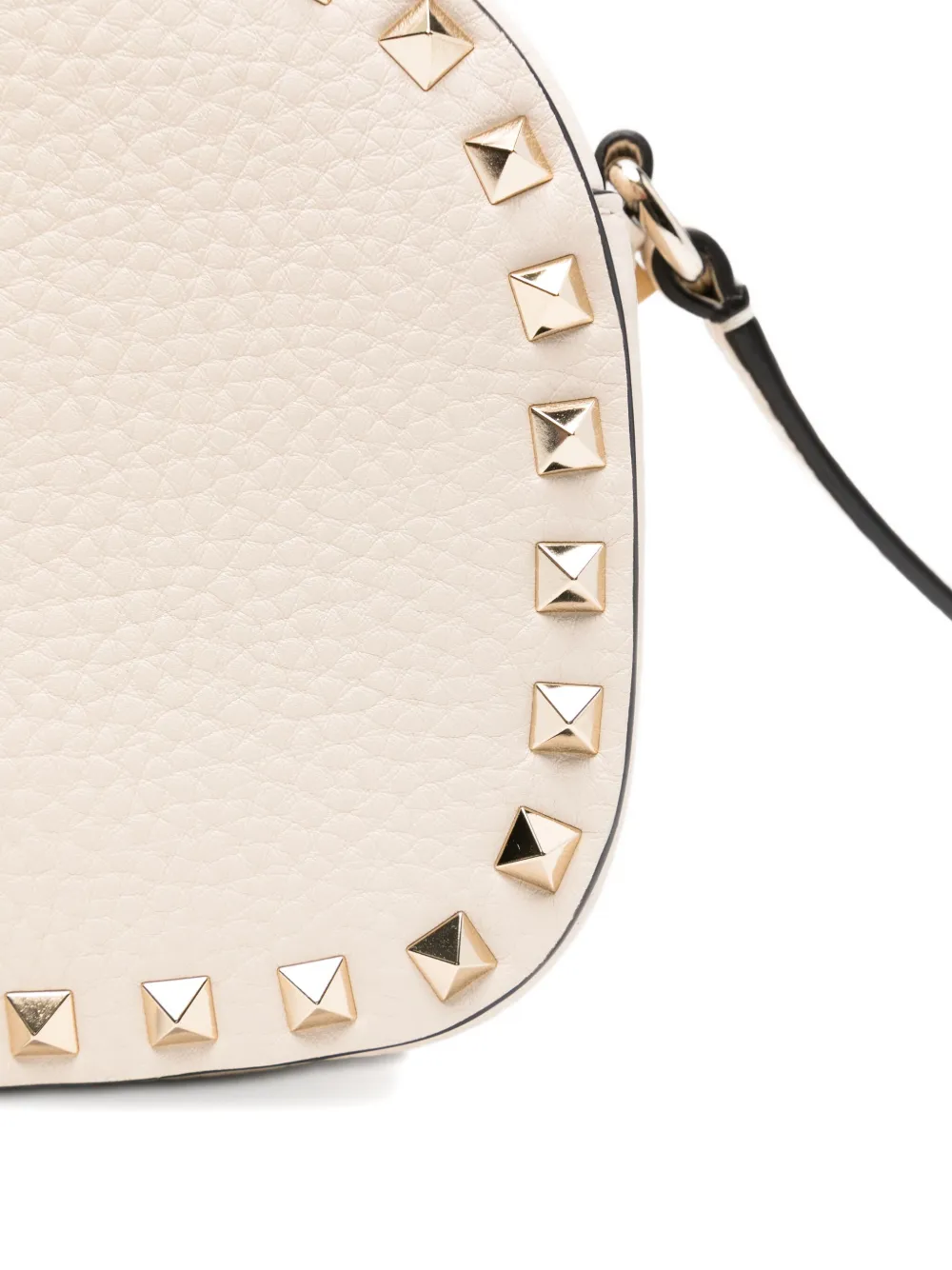 Valentino Garavani small Rockstud calf leather cross-body bag Beige