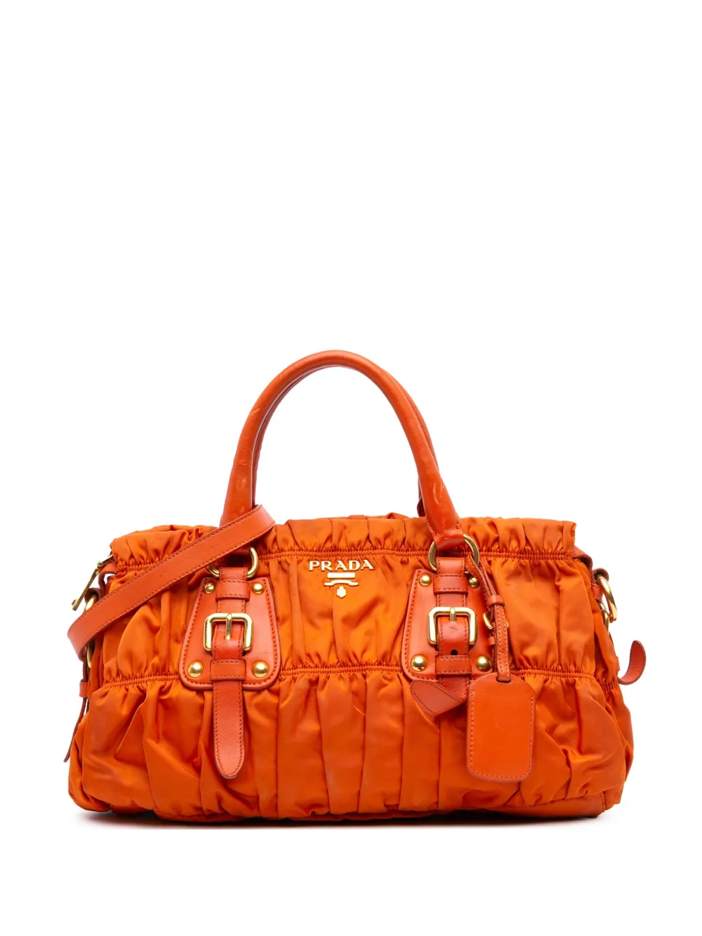 Prada Pre-Owned 2013-2025 Tessuto Gaufre satchel - オレンジ Prada Pre-Owned 2013-2025 Tessuto Gaufre satchel - オレンジ