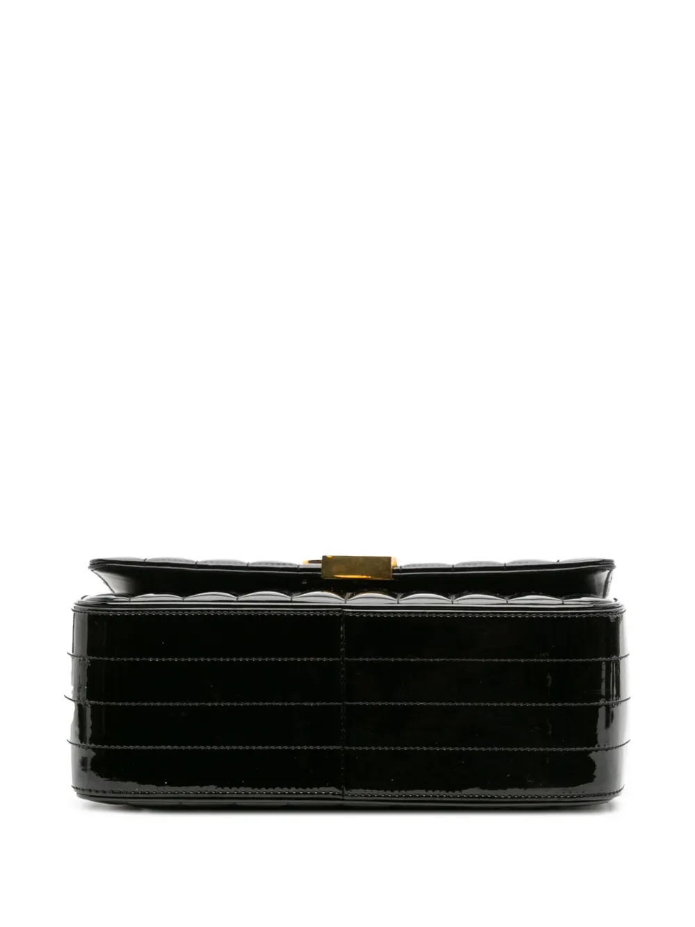 Pre-owned Saint Laurent 2018 Large Patent Vicky Crossbody Bag In Black