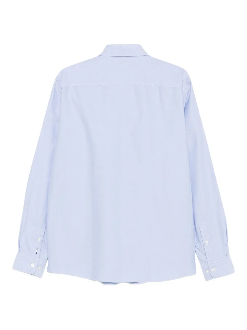 BOSS logo-embroidered cotton shirt - Blauw