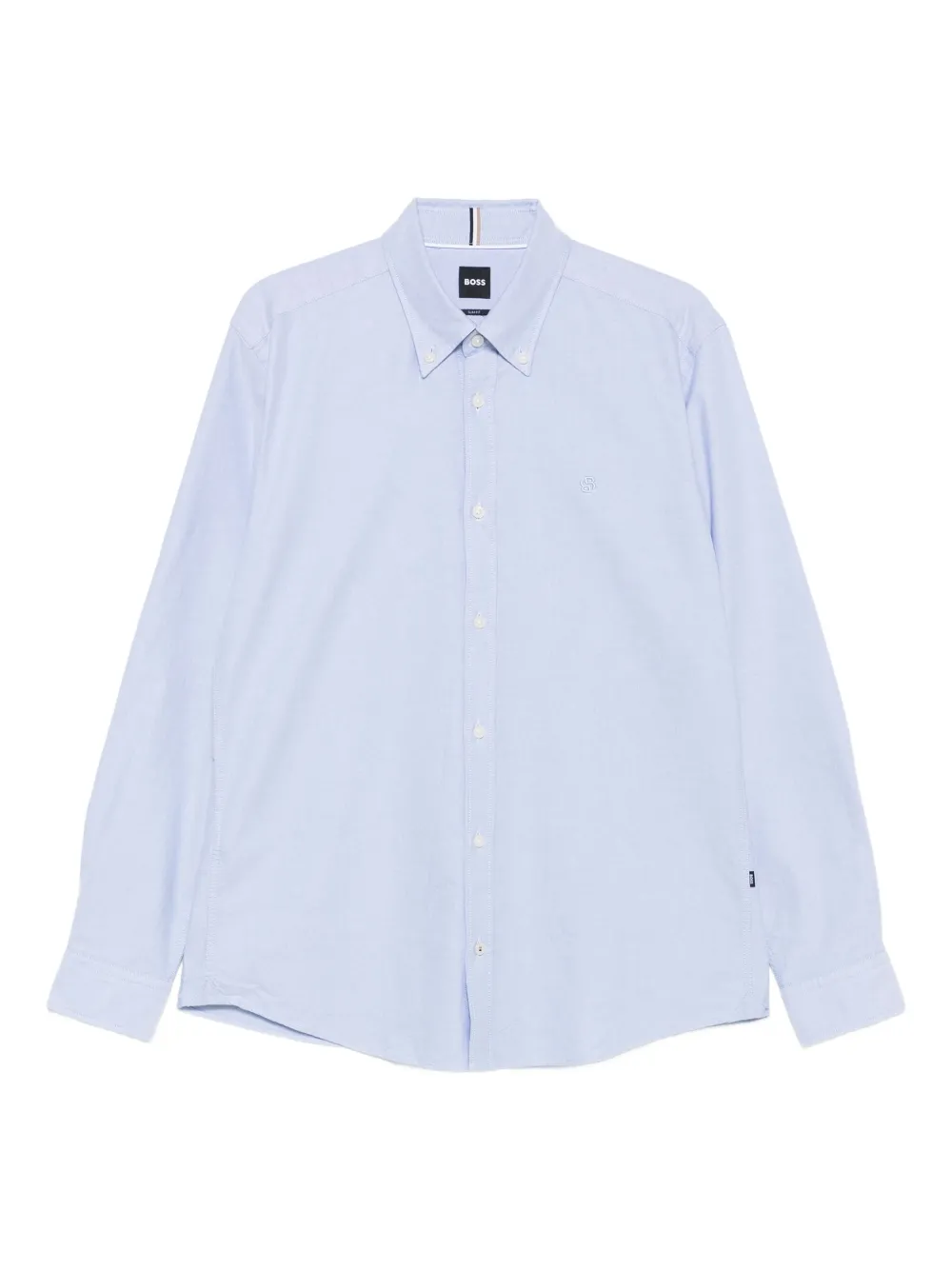 BOSS logo-embroidered cotton shirt | Blue | Image 1