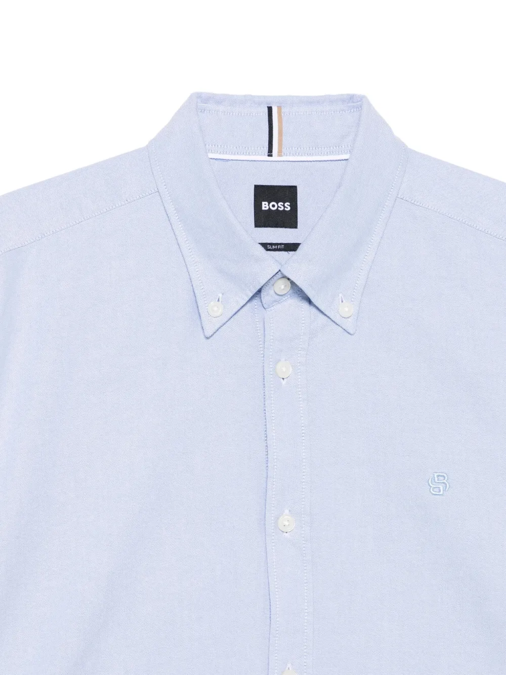 BOSS Overhemd met geborduurd logo Blauw