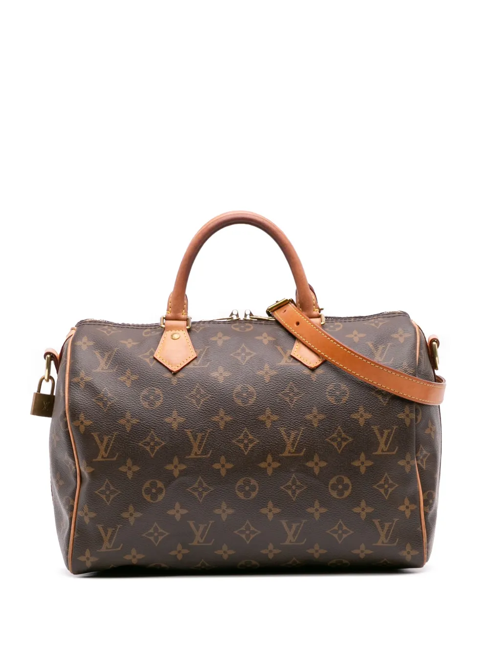 Pre-owned Louis Vuitton 2020 Monogram Speedy Bandouliere 30 Satchel In Brown