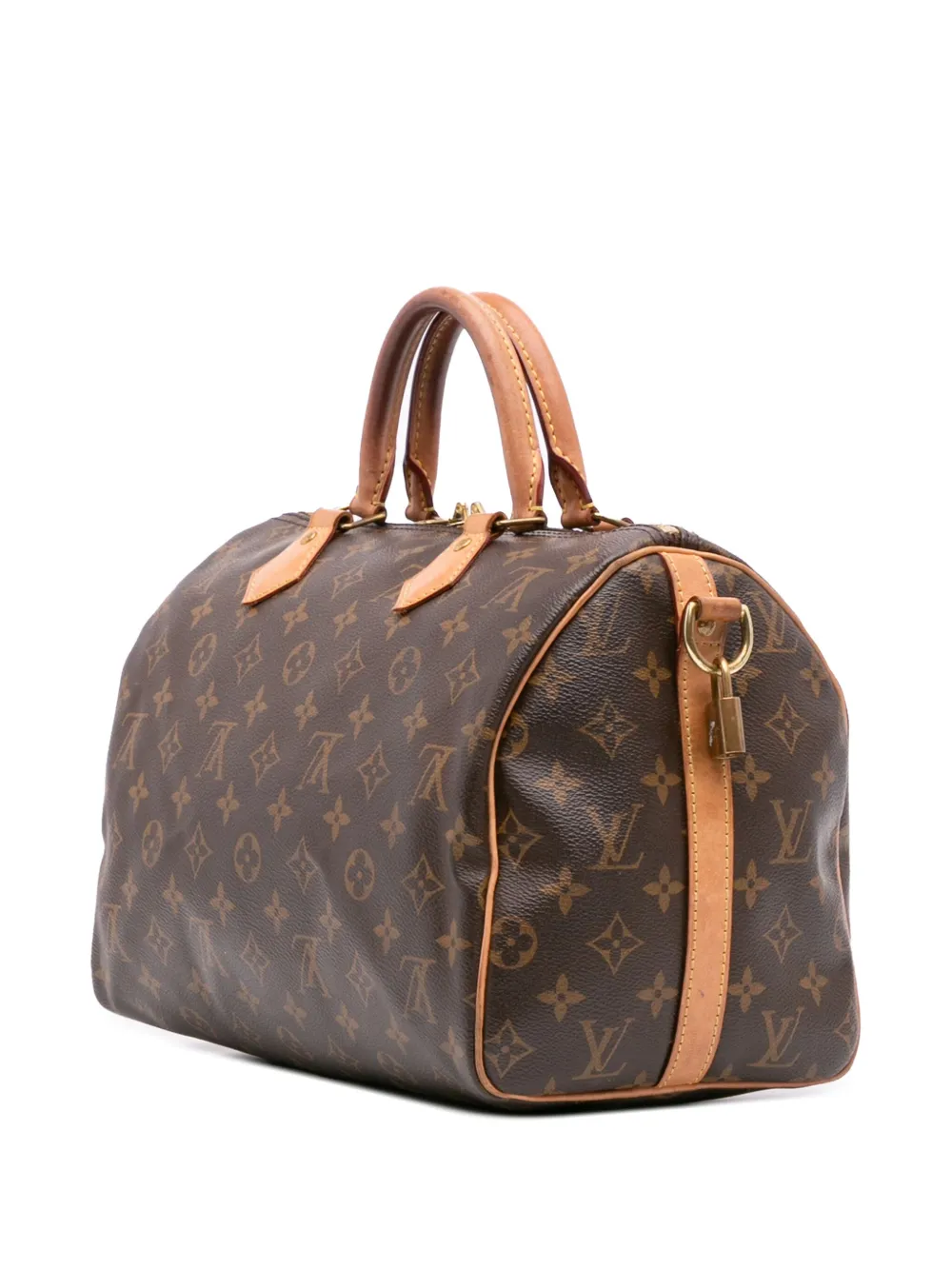 Pre-owned Louis Vuitton 2020 Monogram Speedy Bandouliere 30 Satchel In Brown