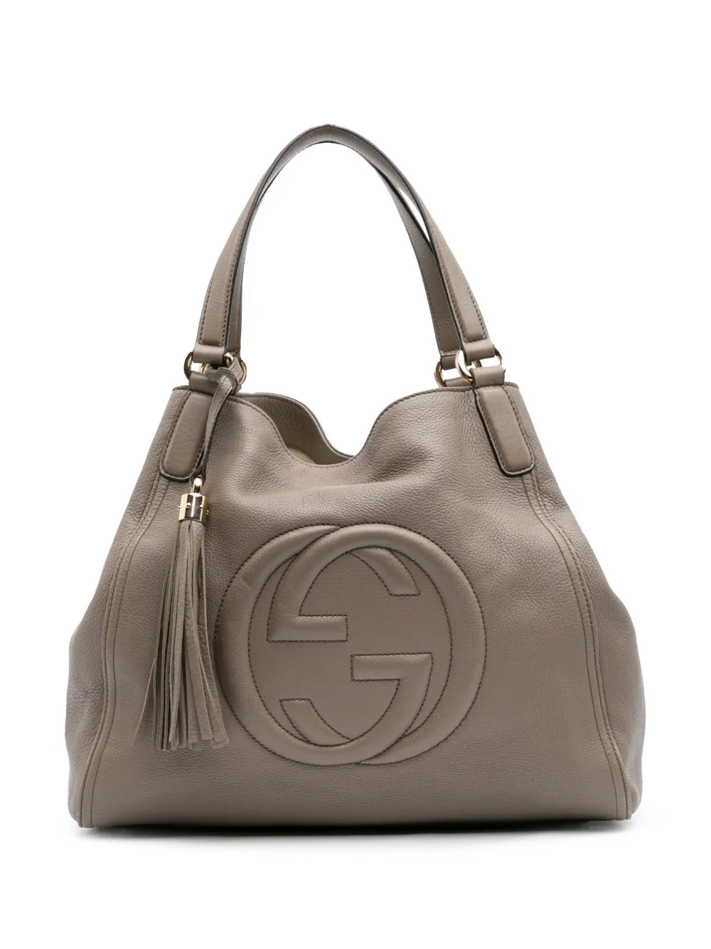 Pre-owned Gucci 2016-2025 Medium Leather Soho Cellarius Tote Bag In Brown