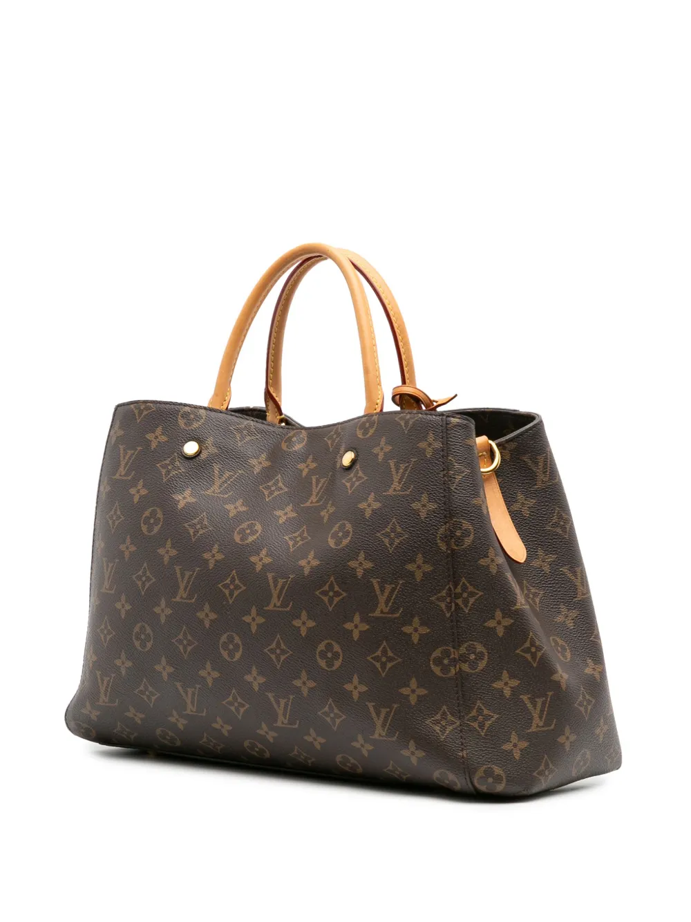 Pre-owned Louis Vuitton 2017 Monogram Montaigne Mm Satchel In Brown