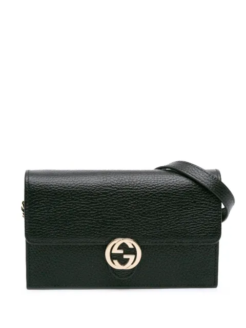 Gucci Pre-Owned 2016-2025 Interlocking G Dollar Calfskin Wallet on Chain crossbody bag