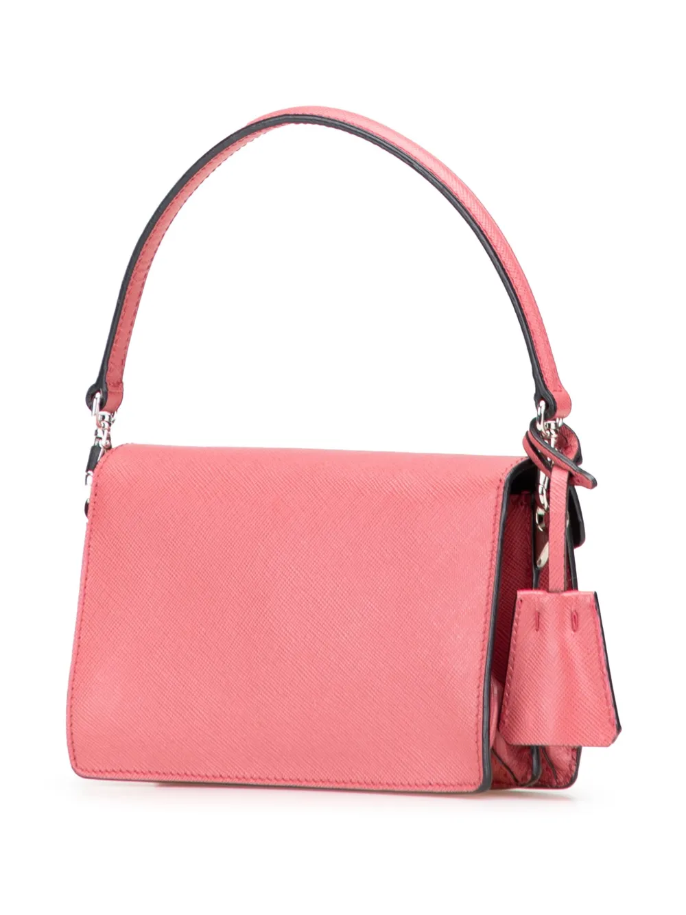 Pre-owned Prada 2013-2025 Mini Saffiano Lux Sound Satchel In Pink