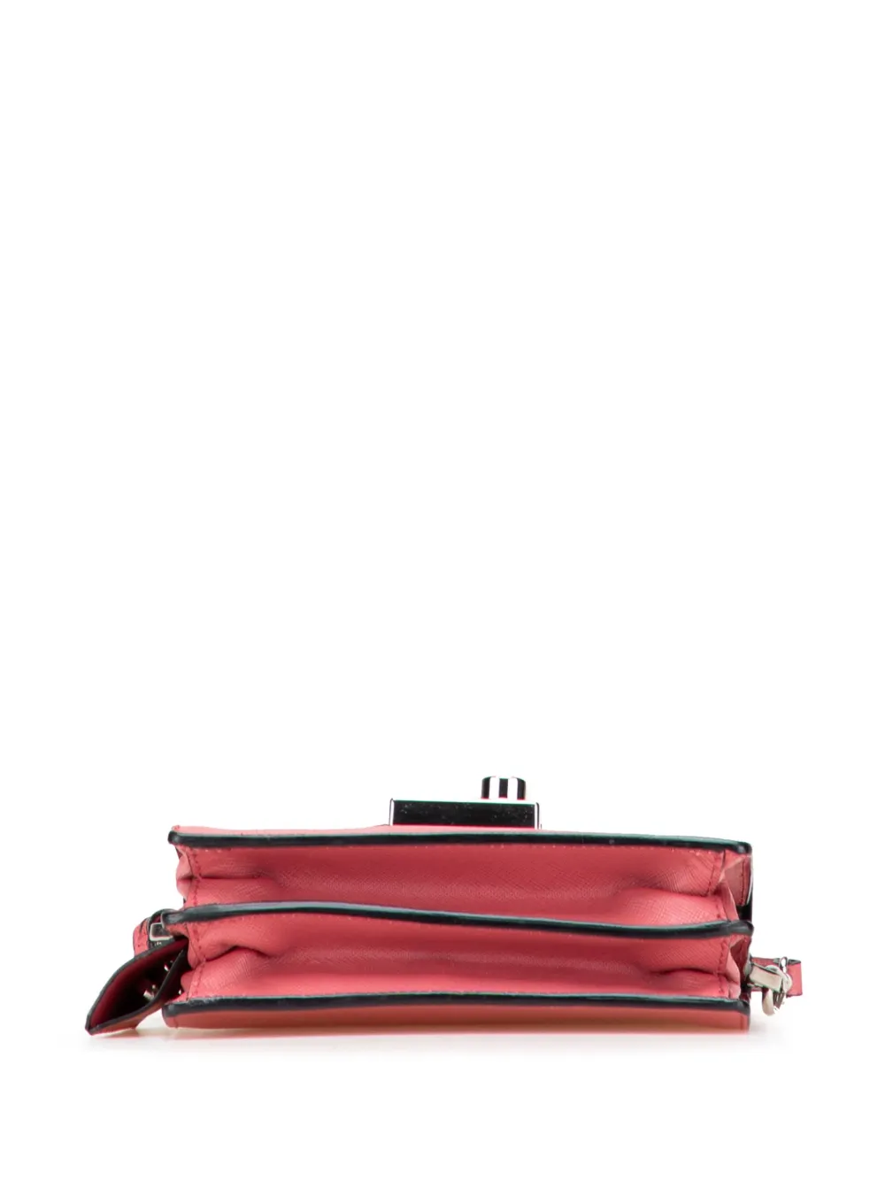 Pre-owned Prada 2013-2025 Mini Saffiano Lux Sound Satchel In Pink