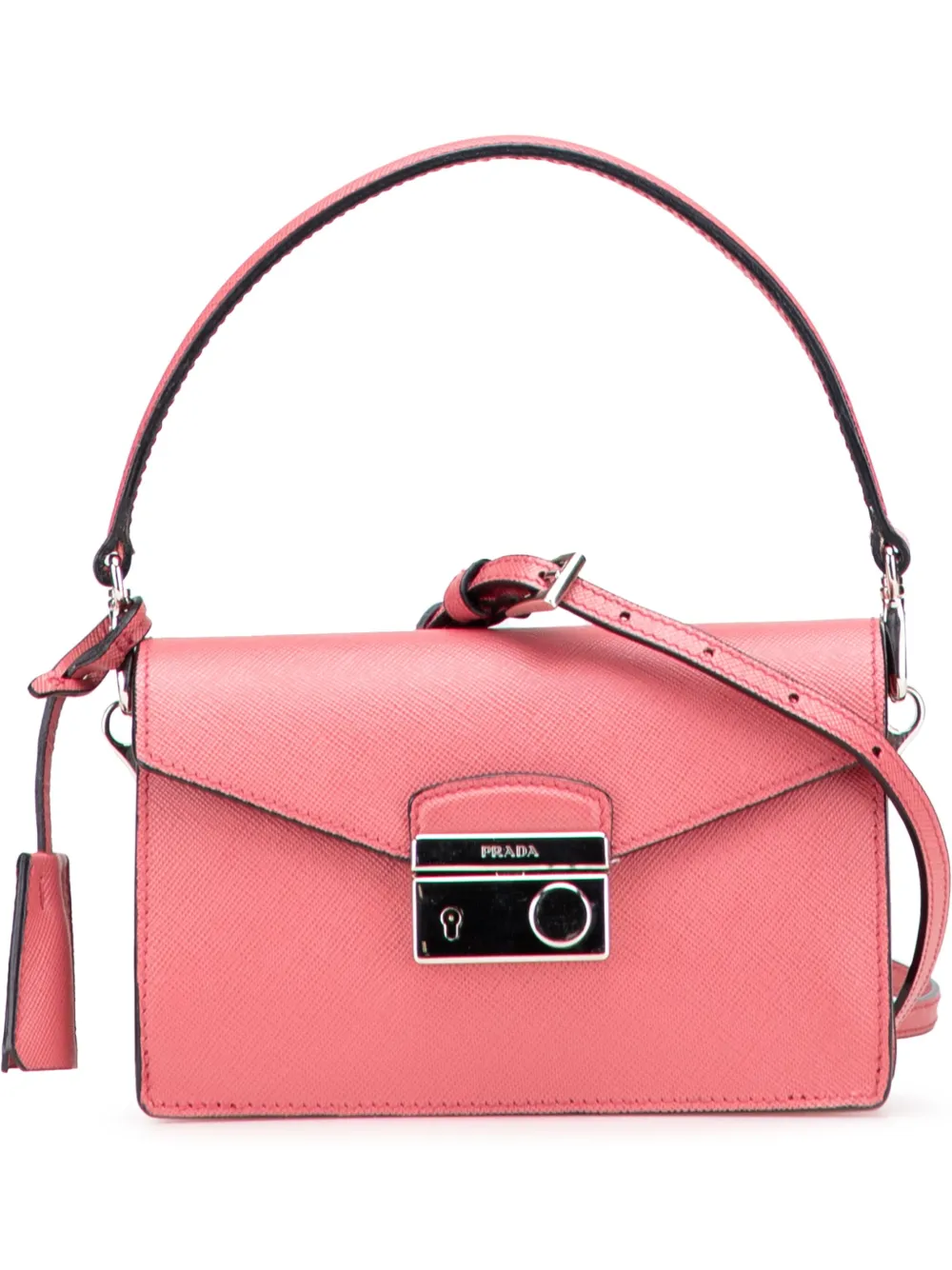 Prada Pre-Owned 2013-2025 Mini Saffiano Lux Sound satchel - ピンク Prada Pre-Owned 2013-2025 Mini Saffiano Lux Sound satchel - ピンク