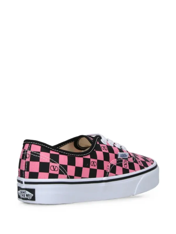 VANS スニーカー ヴァレンティノ コラボ ピンク チェック 28cm メンズ Valentino Garavani x Vans Vロゴ チェッカースニーカー | ピンク