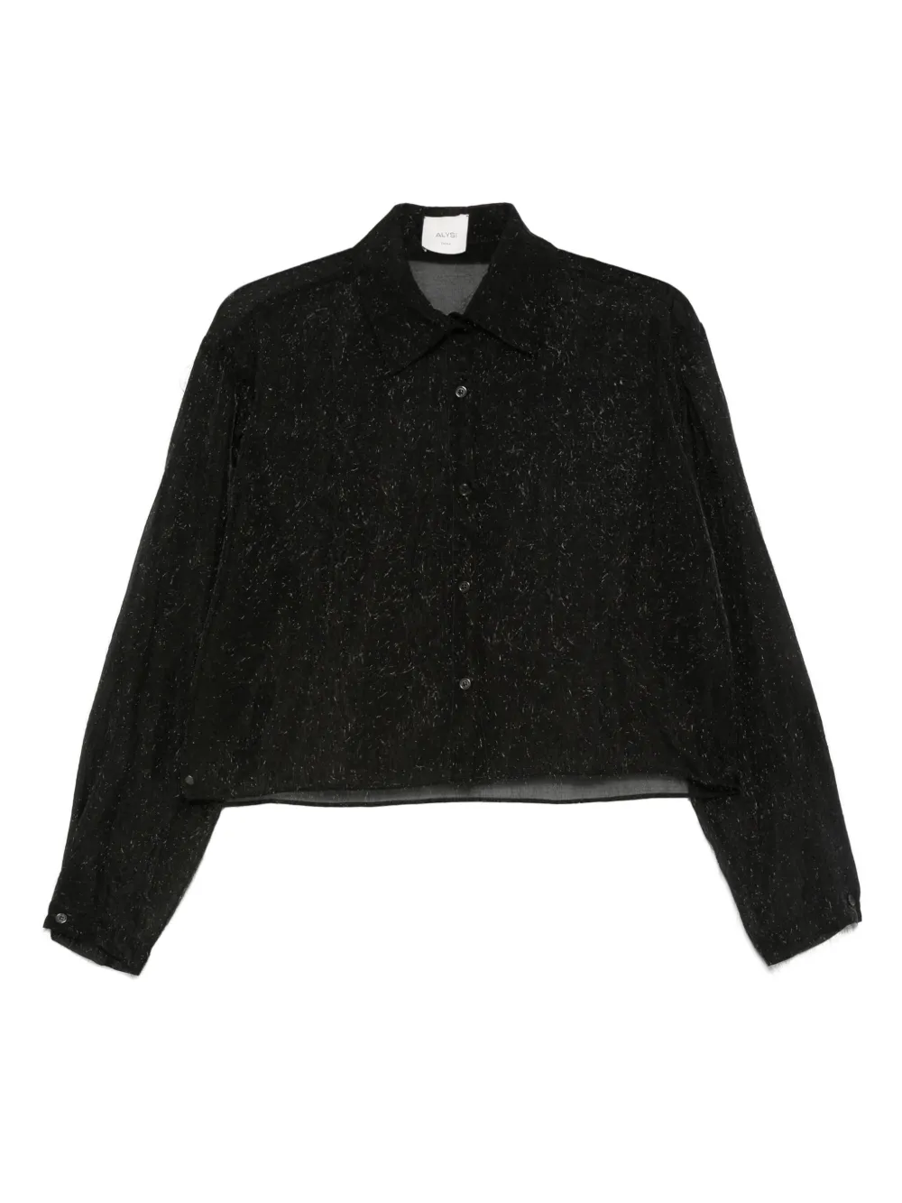 Alysi glitter-detail collared shirt | Black | Image 1