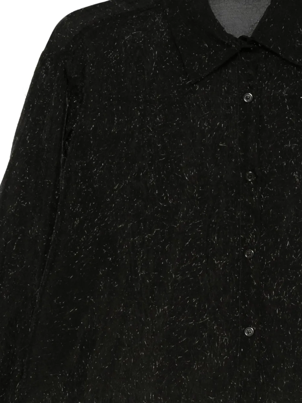  Alysi Glitter-detail Collared Shirt - Black 