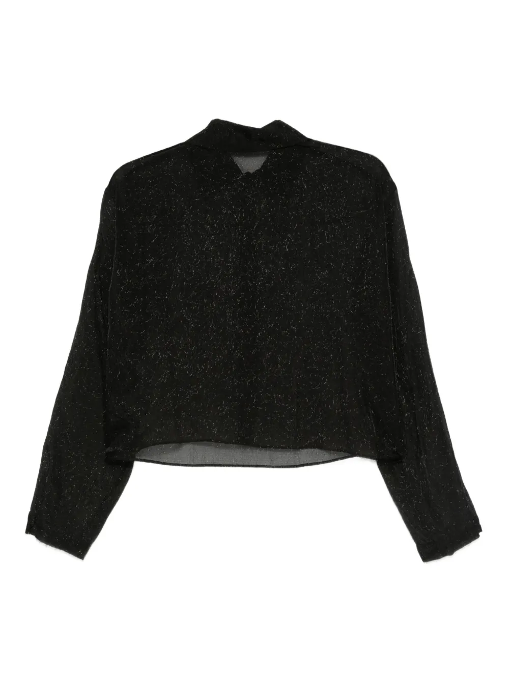 Alysi Blouse met glitterdetail en kraag - Zwart