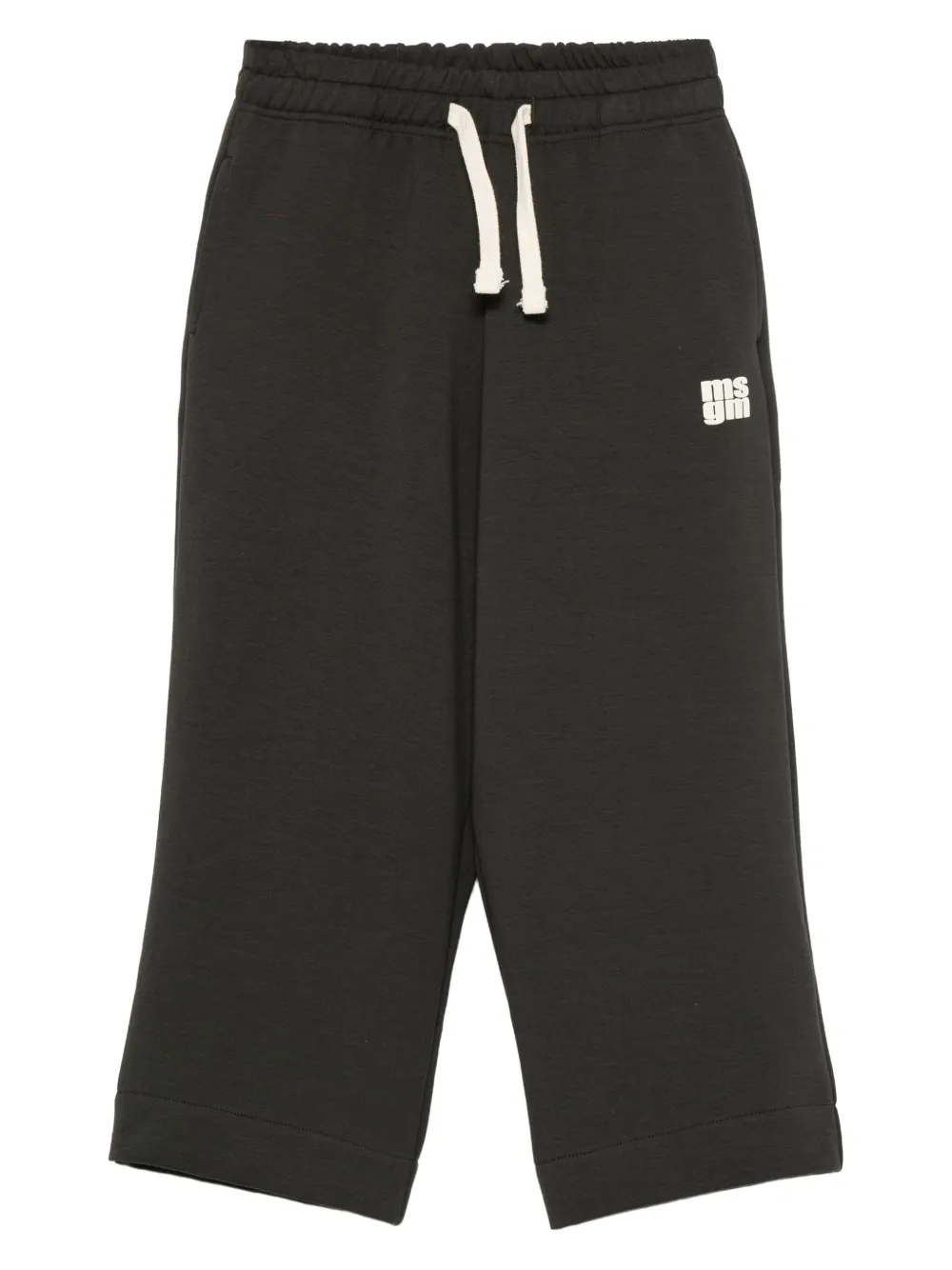 MSGM Kids logo-print drawstring trousers Zwart