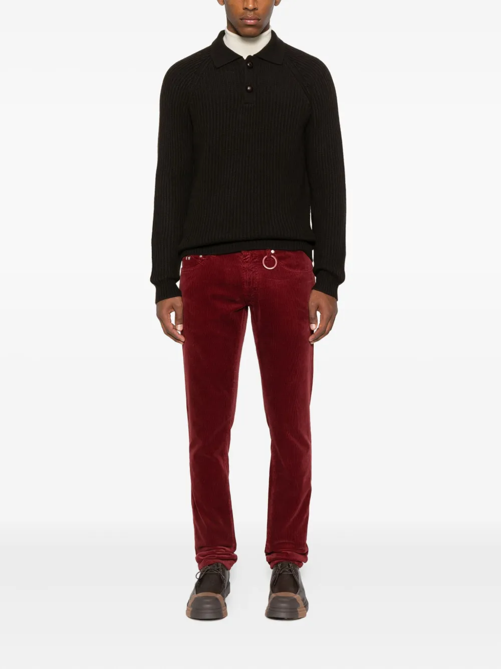 Sartoria Tramarossa Leonardo ribfluwelen broek - Rood