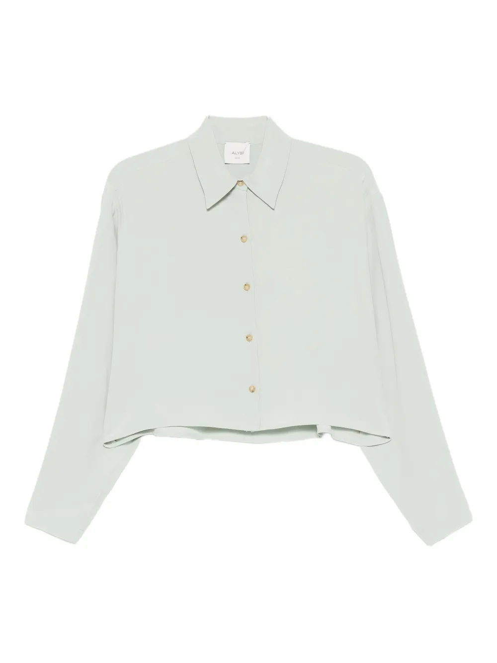 Alysi Button-front Silk Blouse In Green