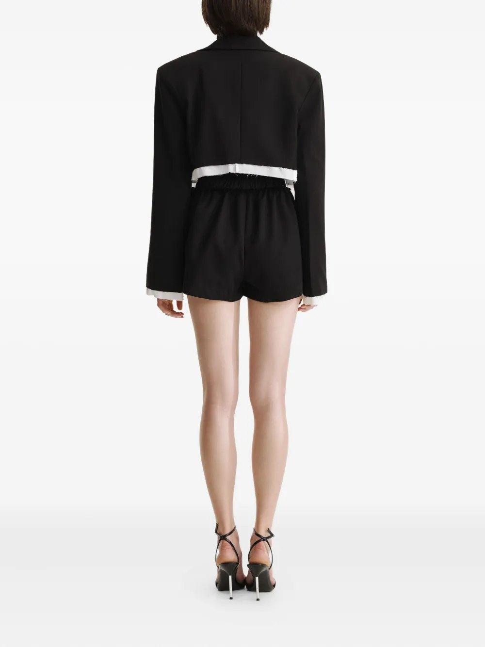 2310 STUDIO Cropped jack en formele shorts - Zwart
