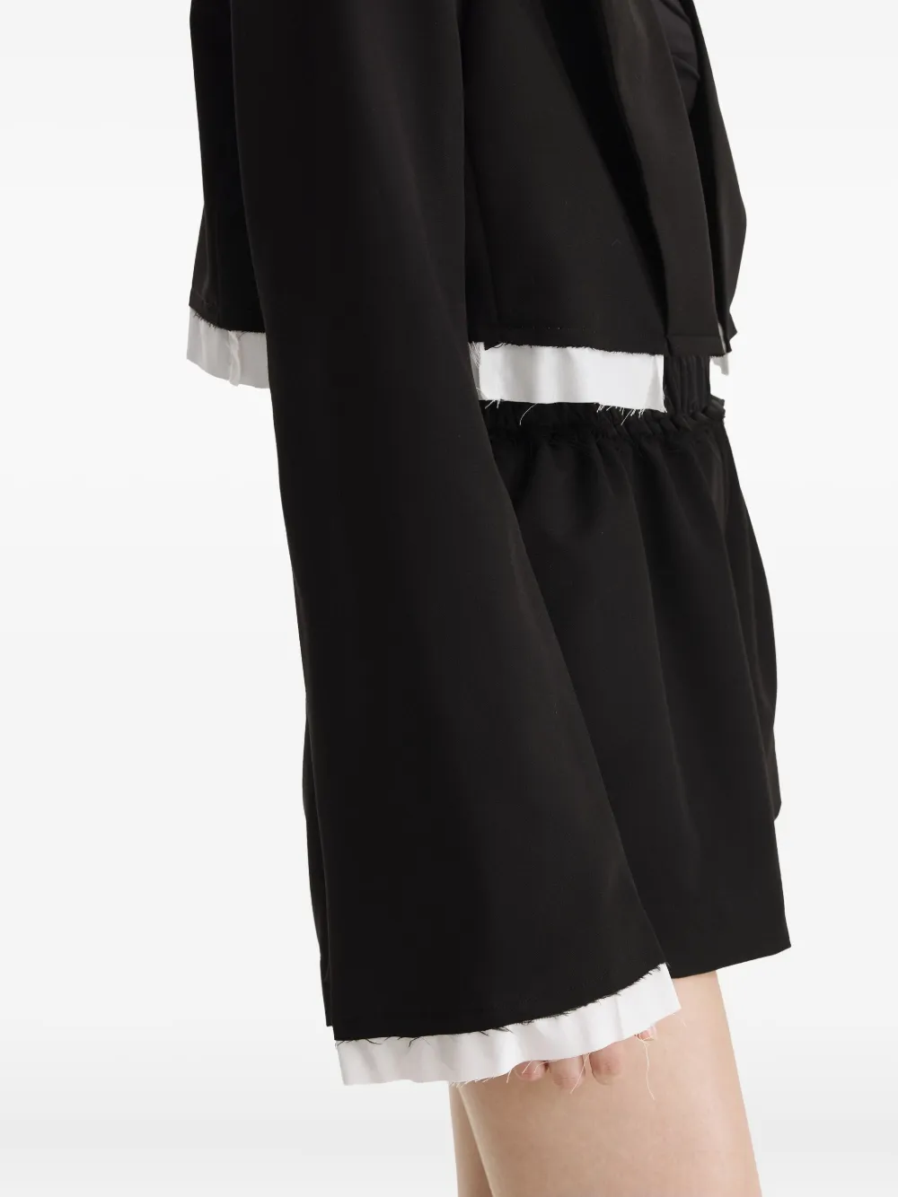 2310 Studio Cropped-jacket Tailored-shorts Suit In Black