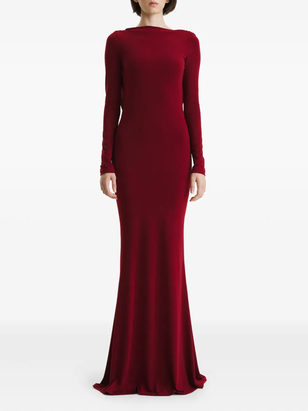 2310 STUDIO Maxi-jurk met gedrapeerde rug Rood
