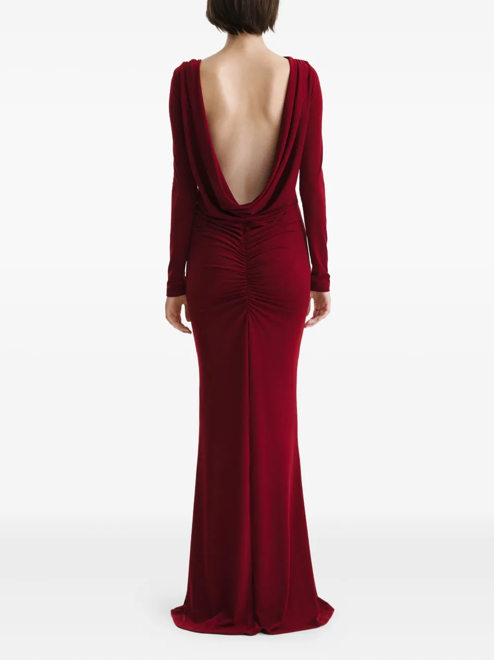 2310 STUDIO Maxi-jurk met gedrapeerde rug Rood