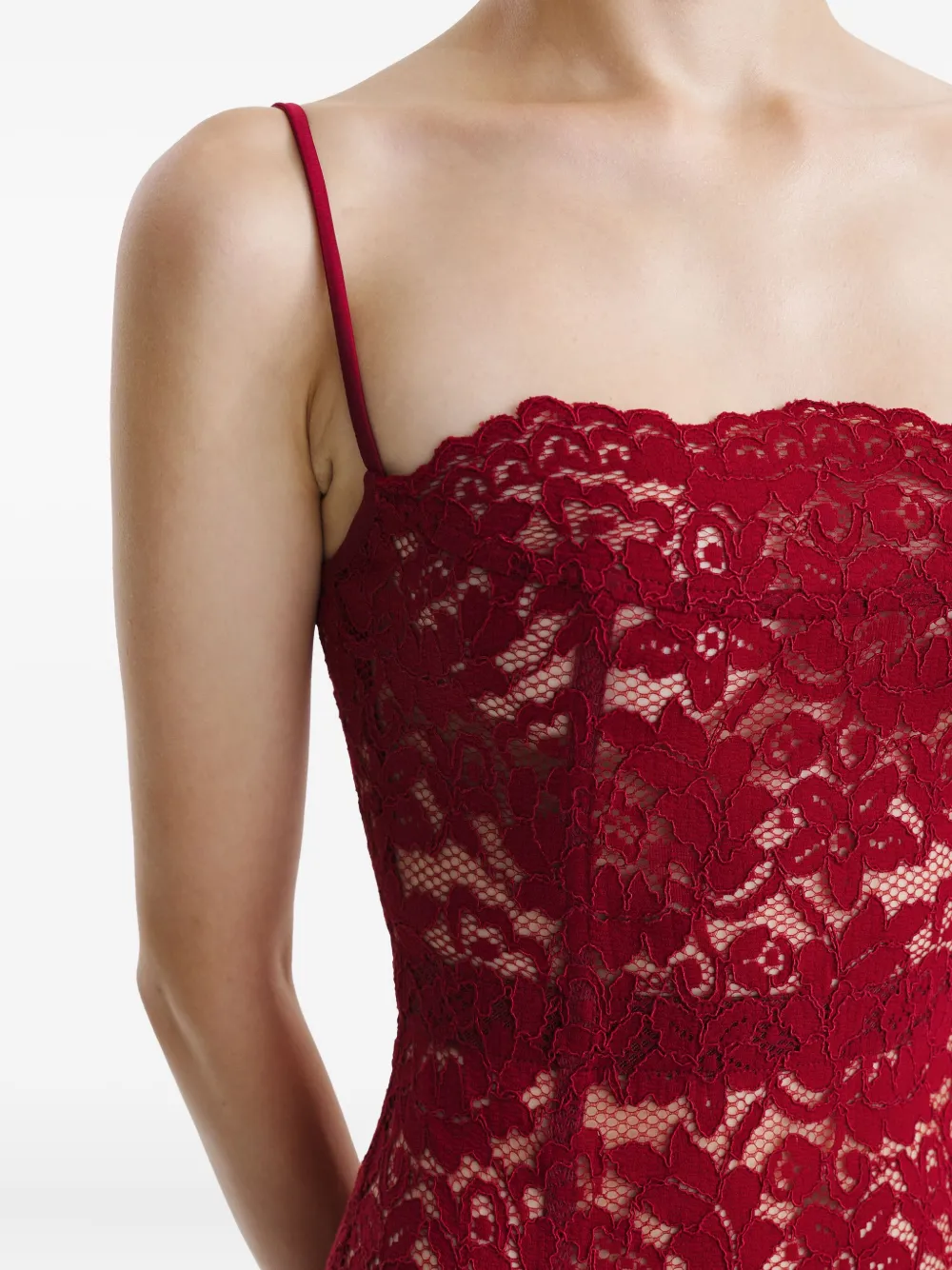 2310 STUDIO Maxi-jurk met kant Rood
