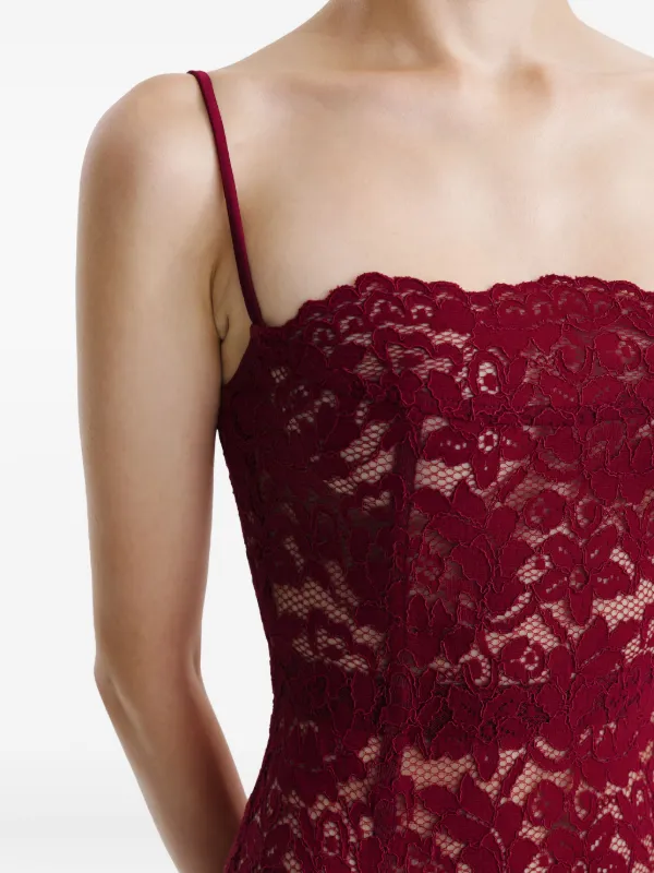 2310 STUDIO lace-panelled Maxi Dress | Red