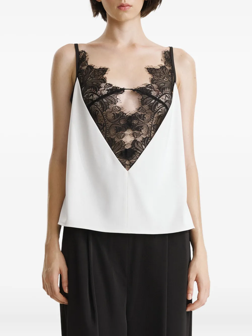 2310 STUDIO lace-insert top | White | Image 1