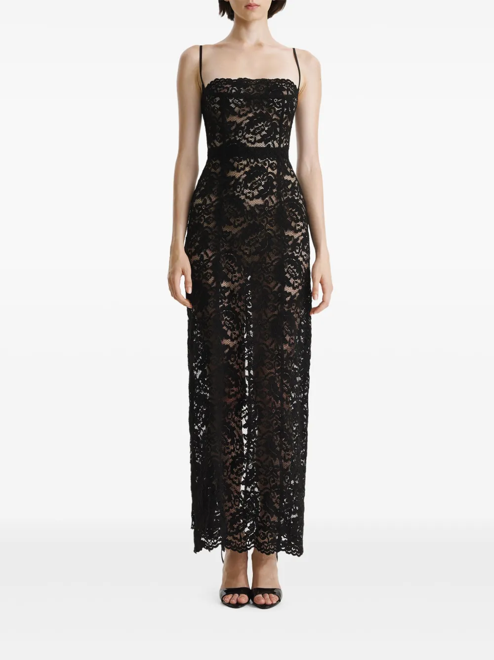 2310 STUDIO lace-insert sleeveless maxi dress | Black | Image 1