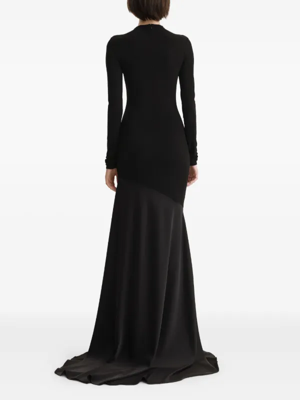 2310 STUDIO long-sleeve Fishtail Maxi Dress | Black