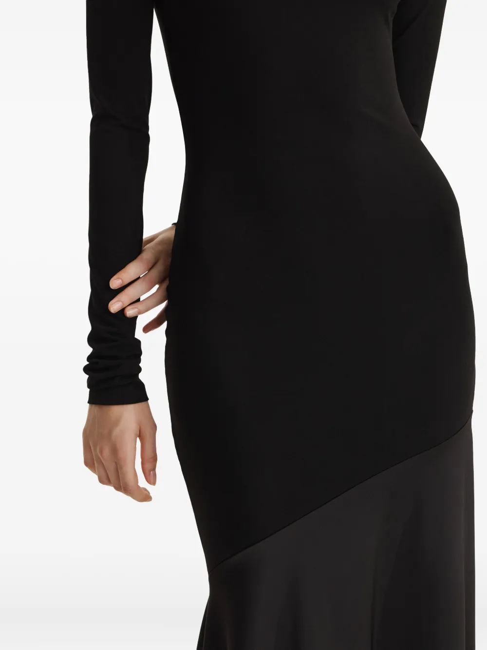 2310 STUDIO Maxi-jurk met lange mouwen Zwart