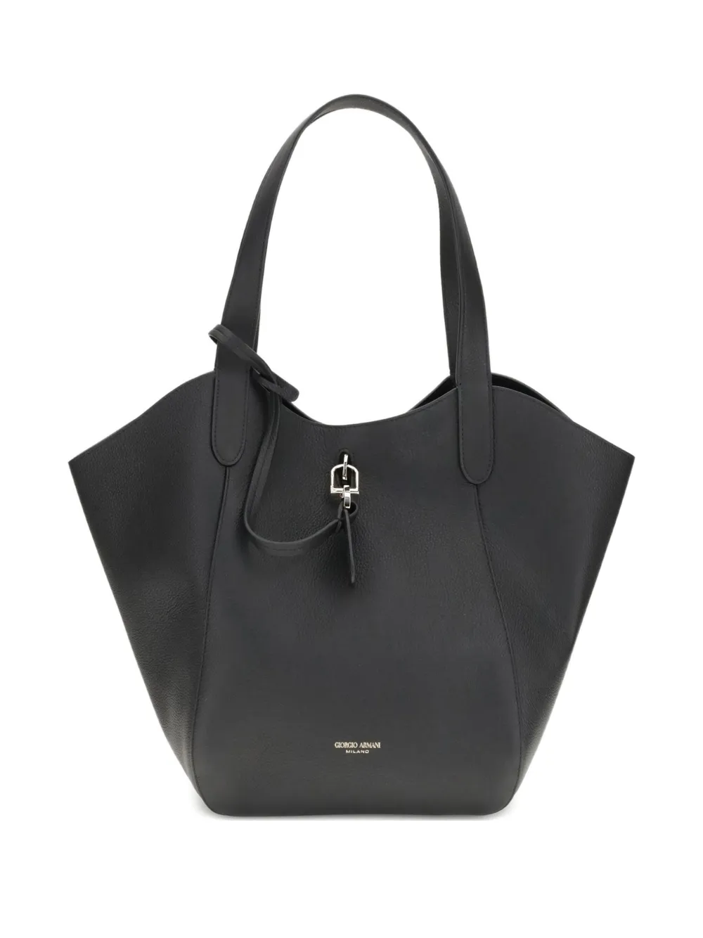 Giorgio Armani Medium Suede Tote Bag In Black