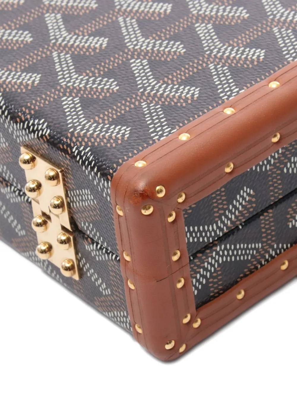 Pre-owned Goyard 2010s Minaudière Trunk Shoulder Bag In Black
