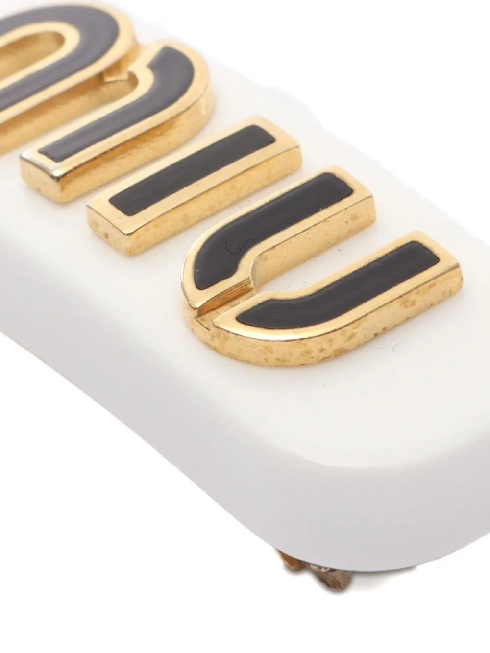 Pre-owned Miu Miu 2010s Logo Hair Clip (two Piece Set) In White
