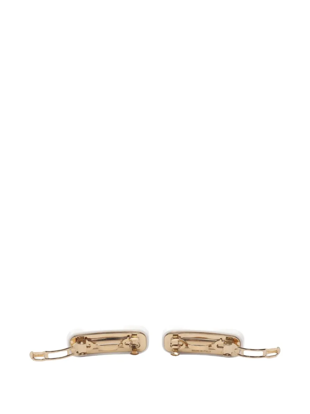 Pre-owned Miu Miu 2010s Logo Hair Clip (two Piece Set) In White