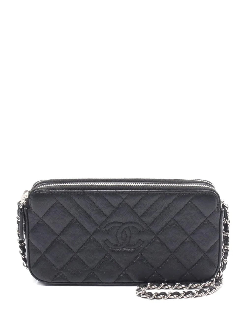 CHANEL Pre-Owned 2018-2019 W-Zip chain wallet | Black | Image 1
