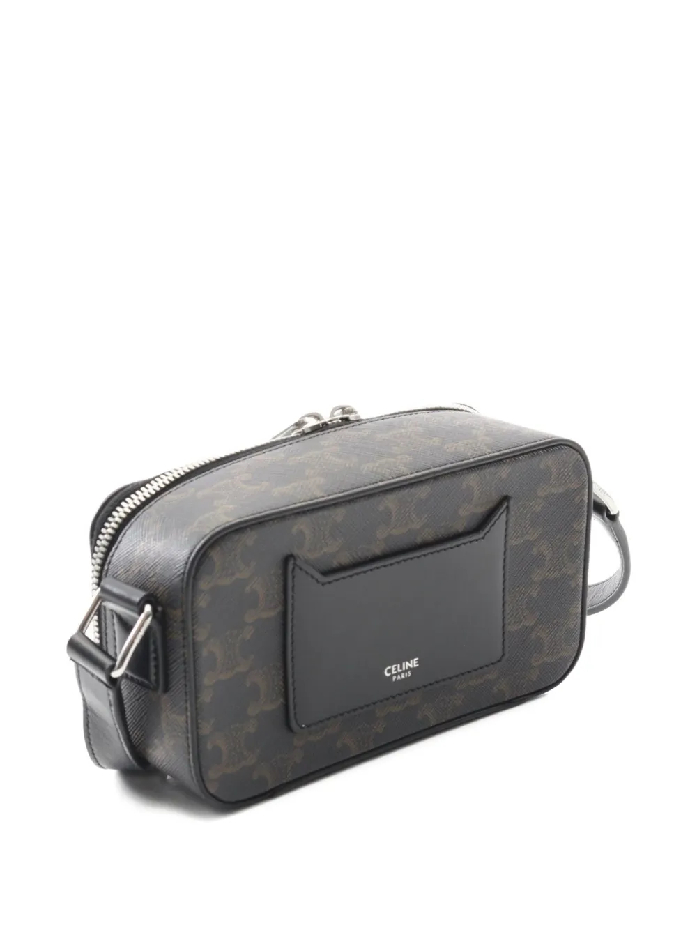 Pre-owned Celine 2010s Triomphe-pattern Shoulder Bag In Black