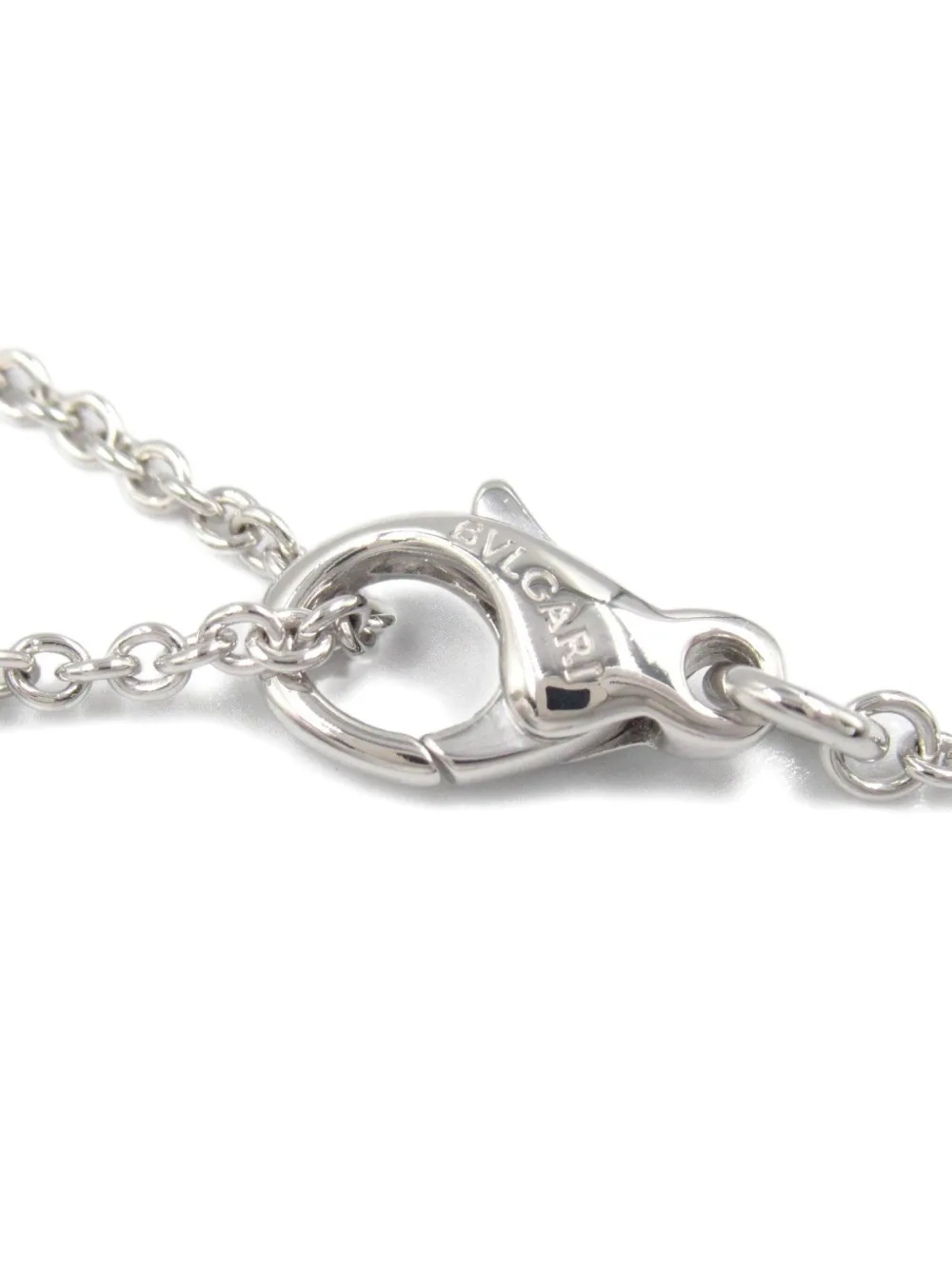 Pre-owned Bvlgari 2010s 18k White Gold B.zero1 Diamond Necklace In Silver