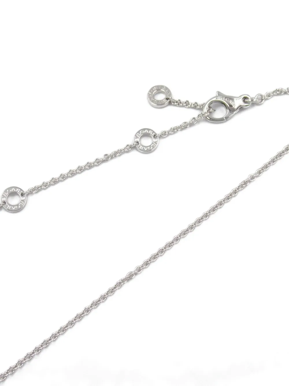 Pre-owned Bvlgari 2010s 18k White Gold B.zero1 Diamond Necklace In Silver