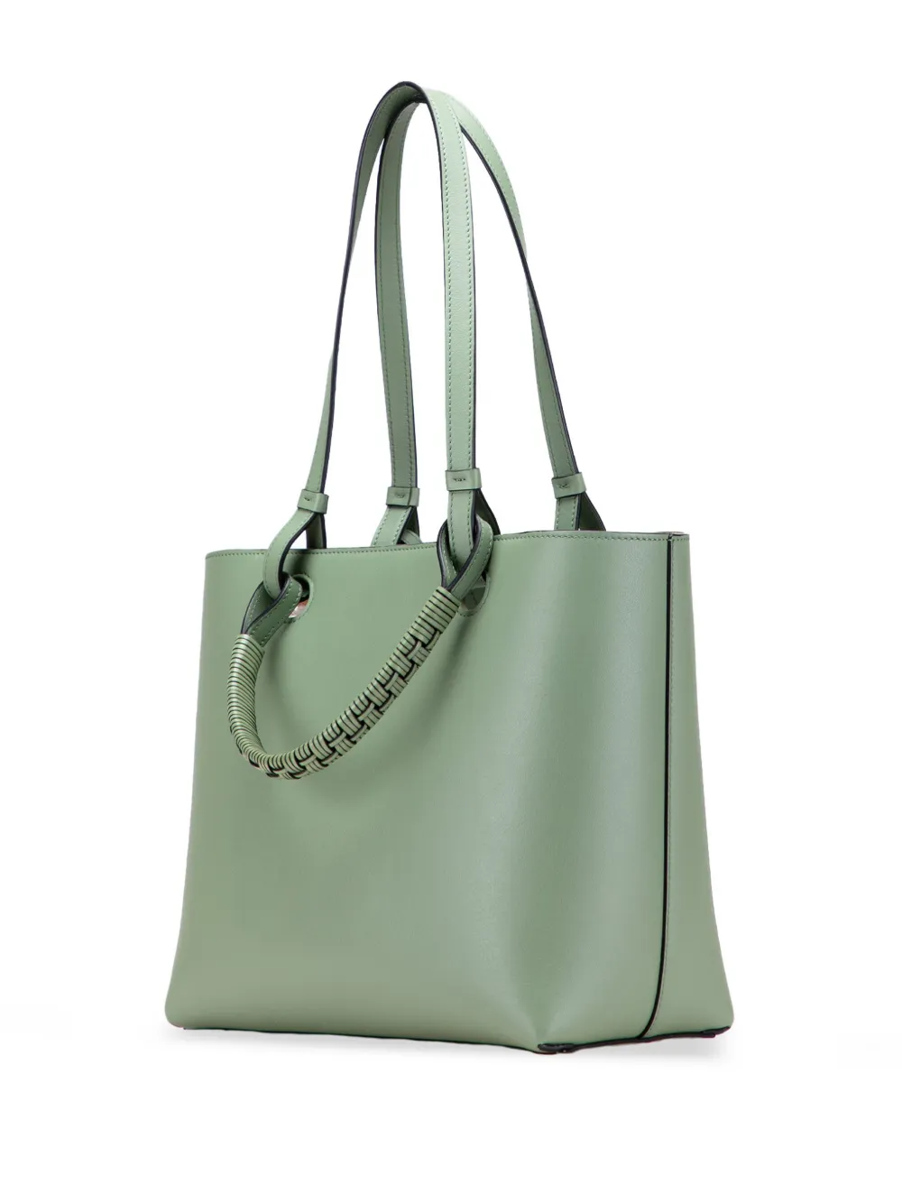 Pre-owned Loewe 2020 Small Smooth Calfskin Anagram Tote Satchel In Green